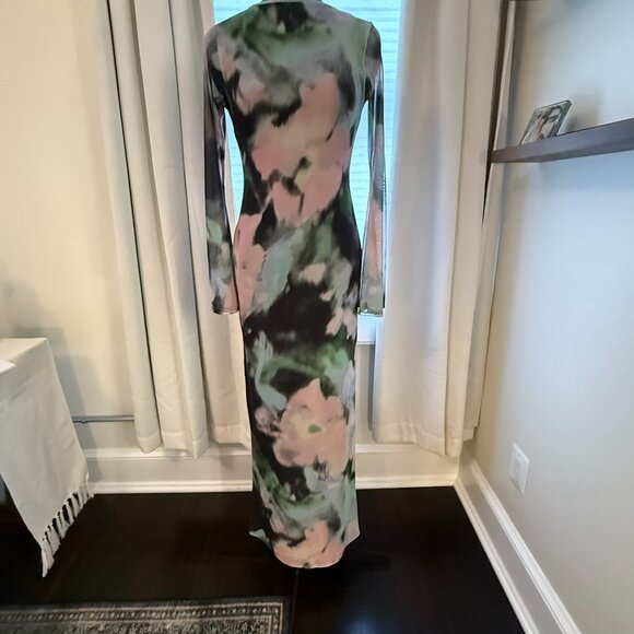 ASOS DESIGN Mesh Abstract Floral Bodycon Maxi Dress | Size 6 | NWOT - Picture 4 of 8